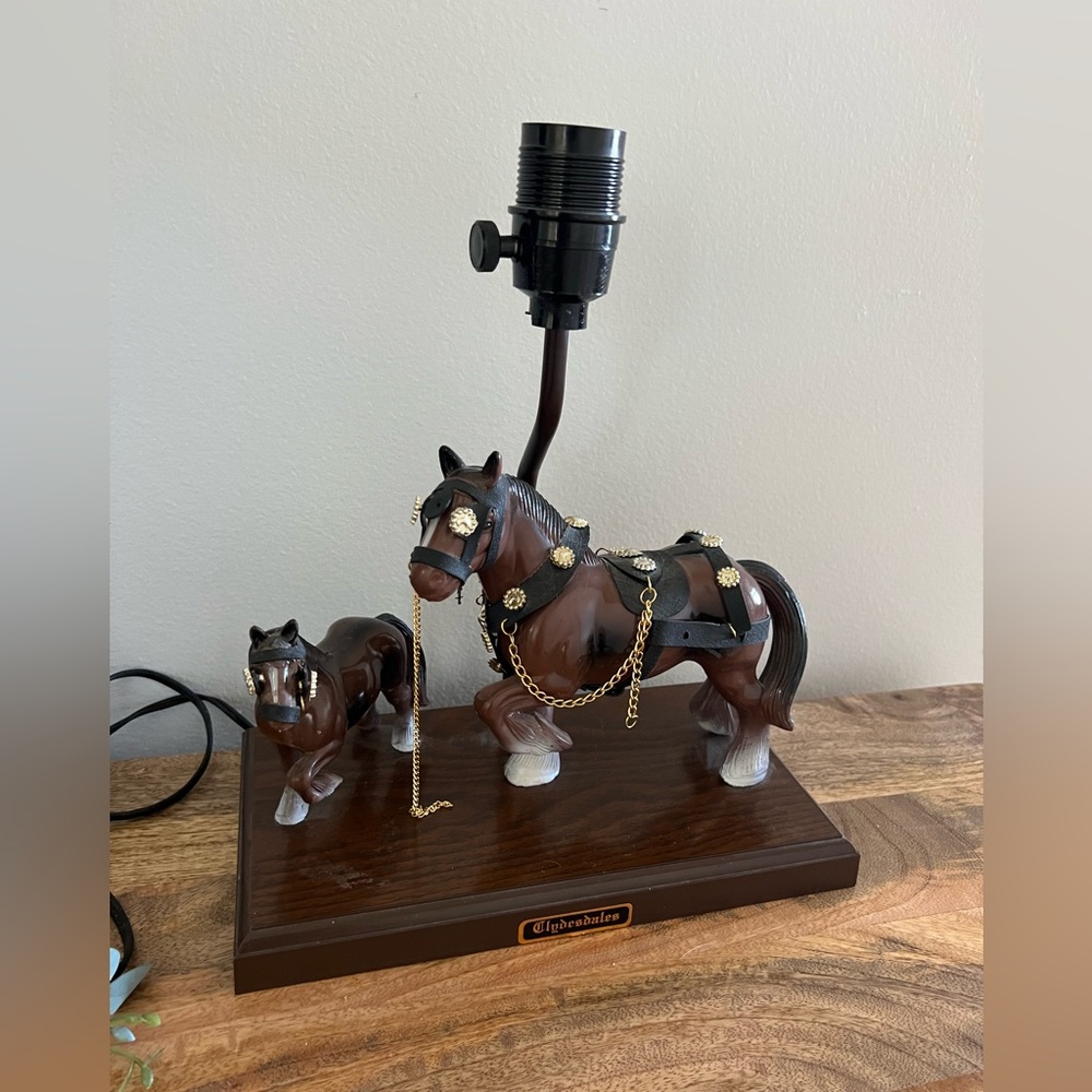 Vintage Gilbert Clydesdale Draft Horse Lamp Bar Lamp